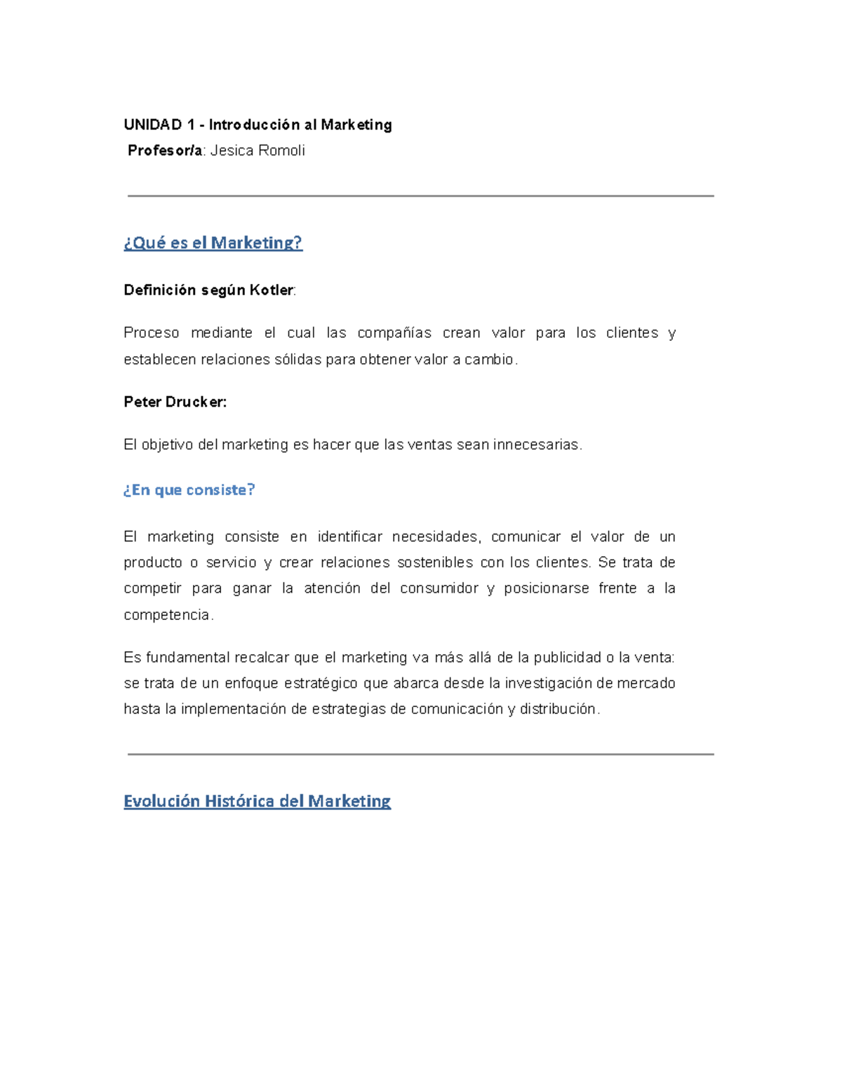 Unidad 1: Introducción al Marketing - Definiciones y Estrategias UADE ...