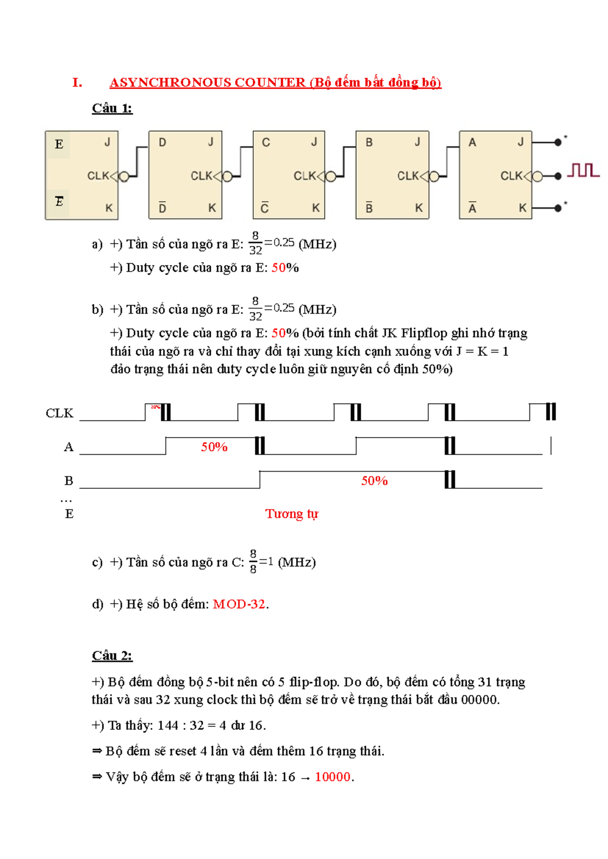 Asynchronous and Synchronous Counters Analysis - Course 24520320 - Studocu