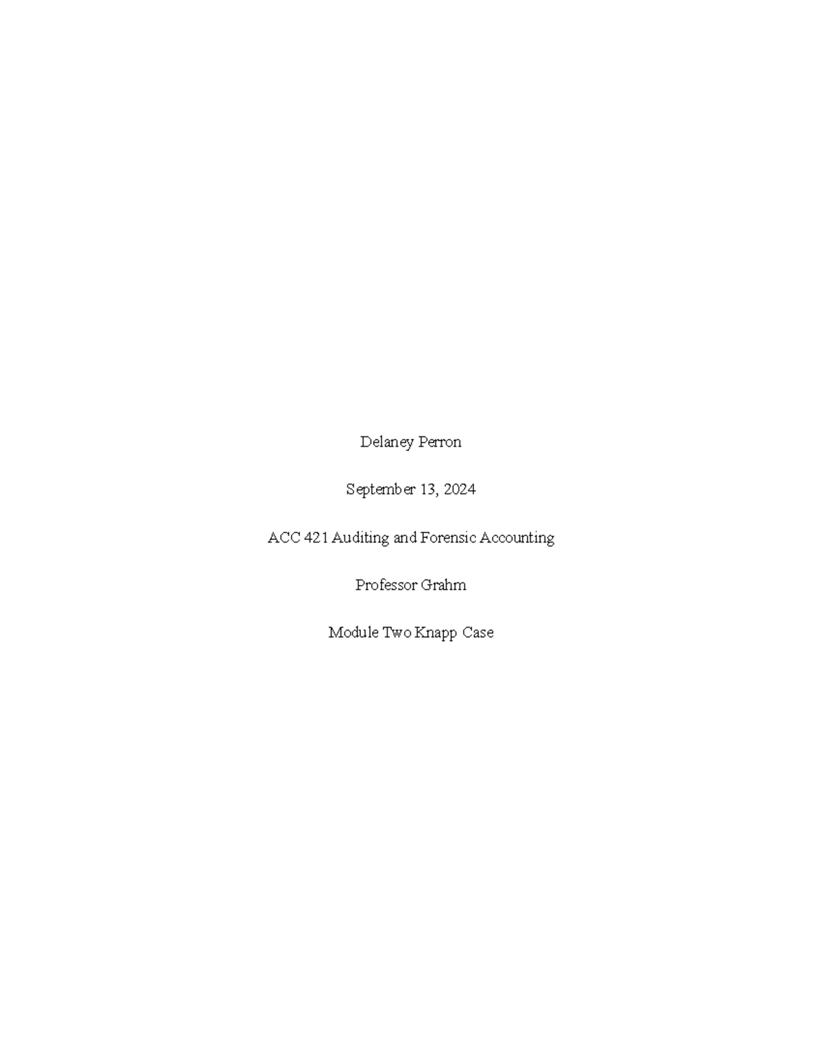 ACC 421 Module Two Assignment: Fraud Examination Overview - Studocu