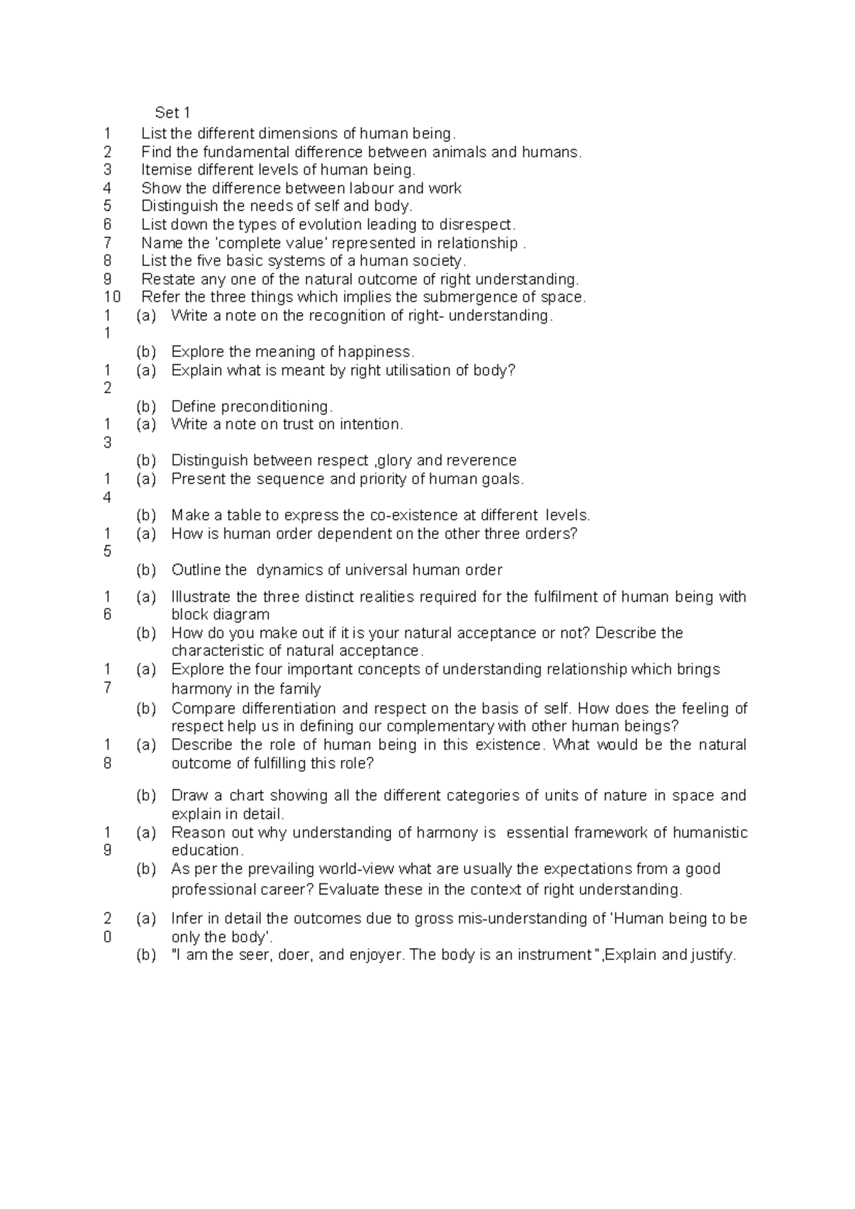 UHV 1 24 - Unit 2 Study Guide on Human Beings and Relationships - Studocu