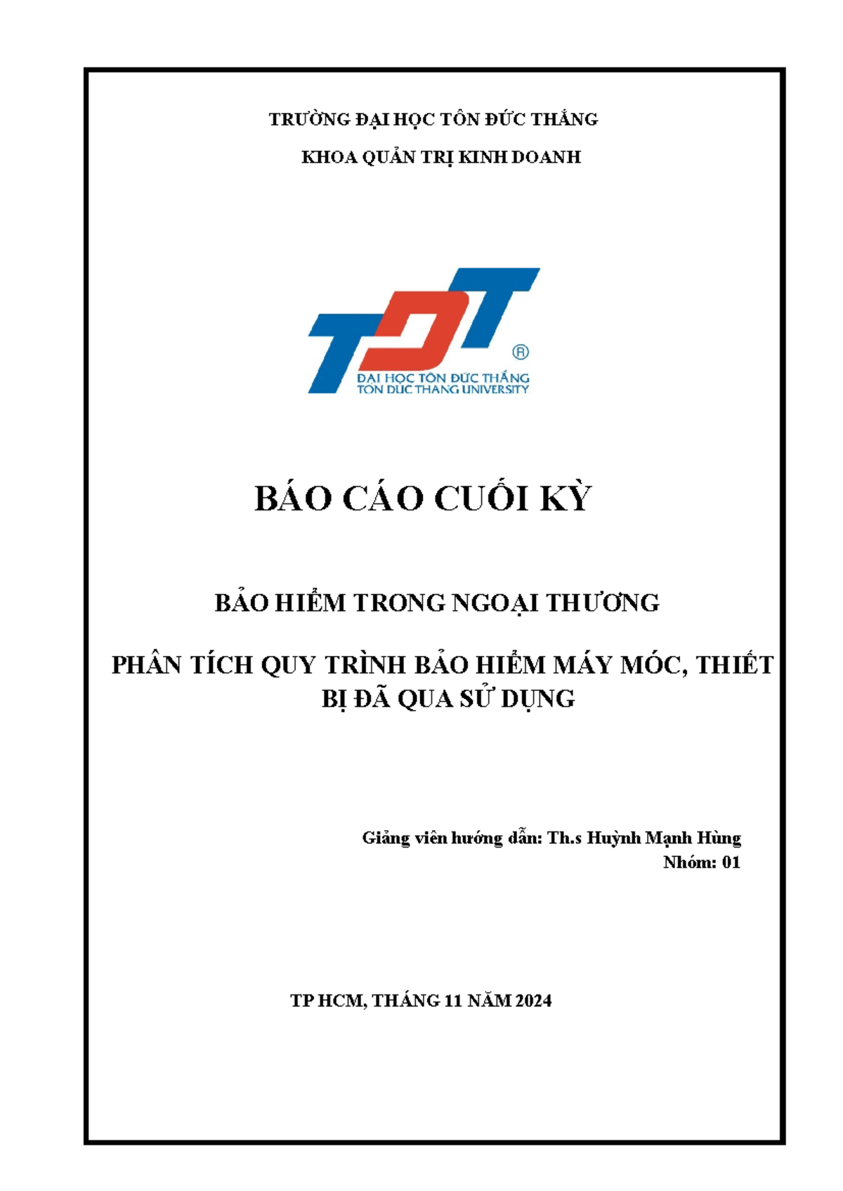 BCCK BH 2 - Phân Tích Quy Trình Bảo Hiểm Trong Ngoại Thương - Studocu