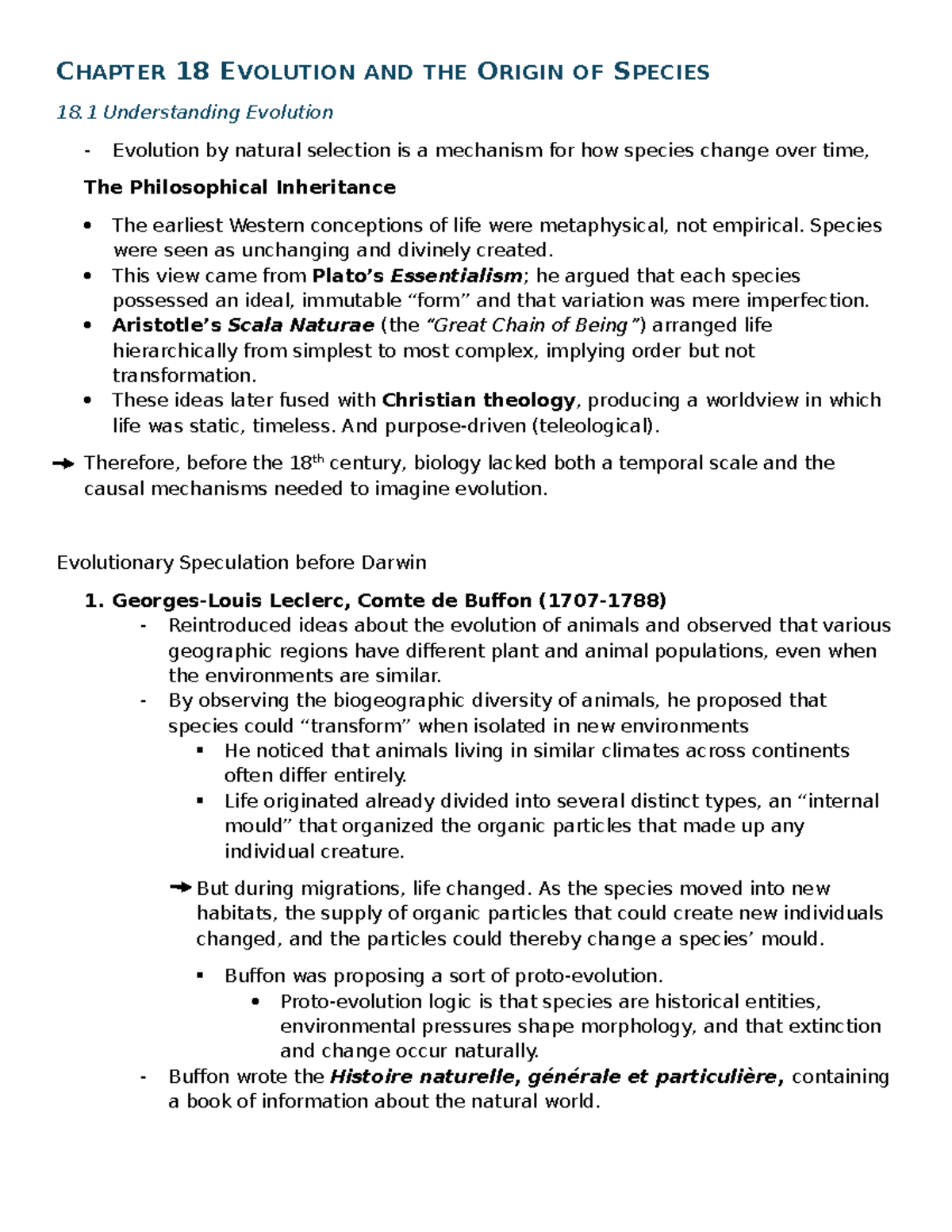CHAPTER 18: EVOLUTION AND THE ORIGIN OF SPECIES - Key Concepts and ...