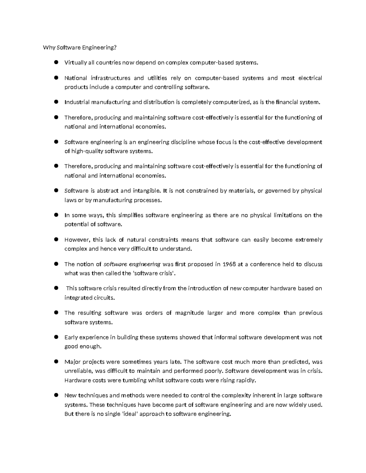 Uni1 Notes - software engineering Unit 1 - Why Software Engineering ...