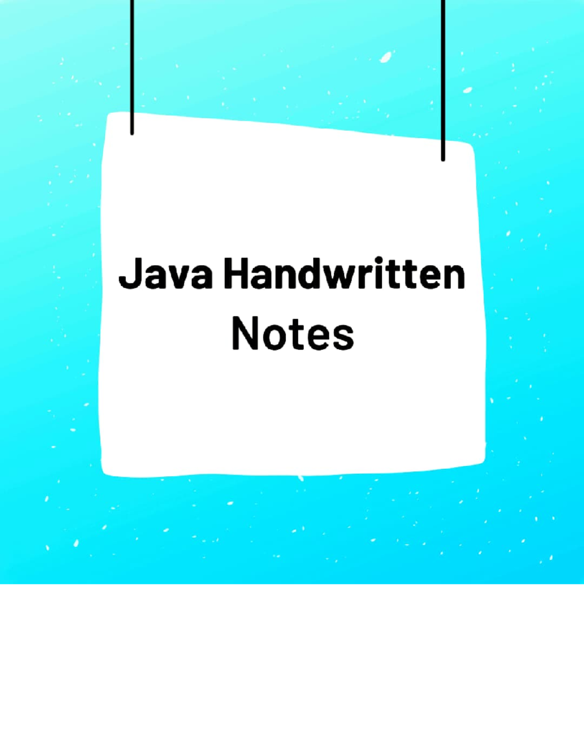 Java Handwritten Notes: Key Concepts and Examples - Studocu