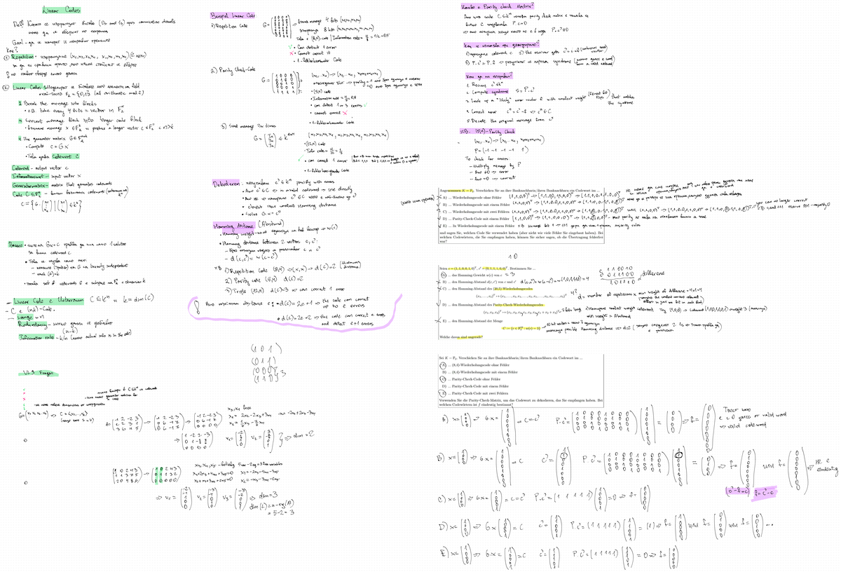 Linear Codes: Error Detection and Correction Techniques (CS 101) - Studocu