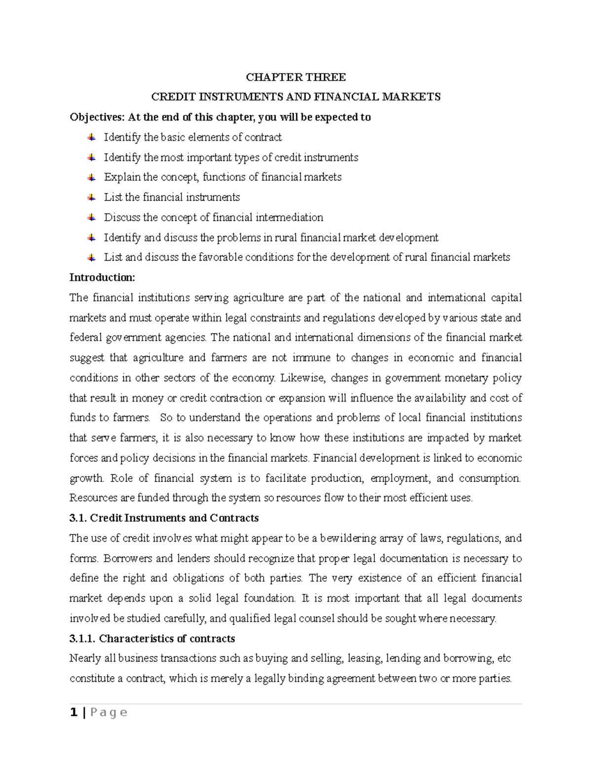 CHAPTER 3: CREDIT INSTRUMENTS & FINANCIAL MARKETS - Lecture Notes - Studocu
