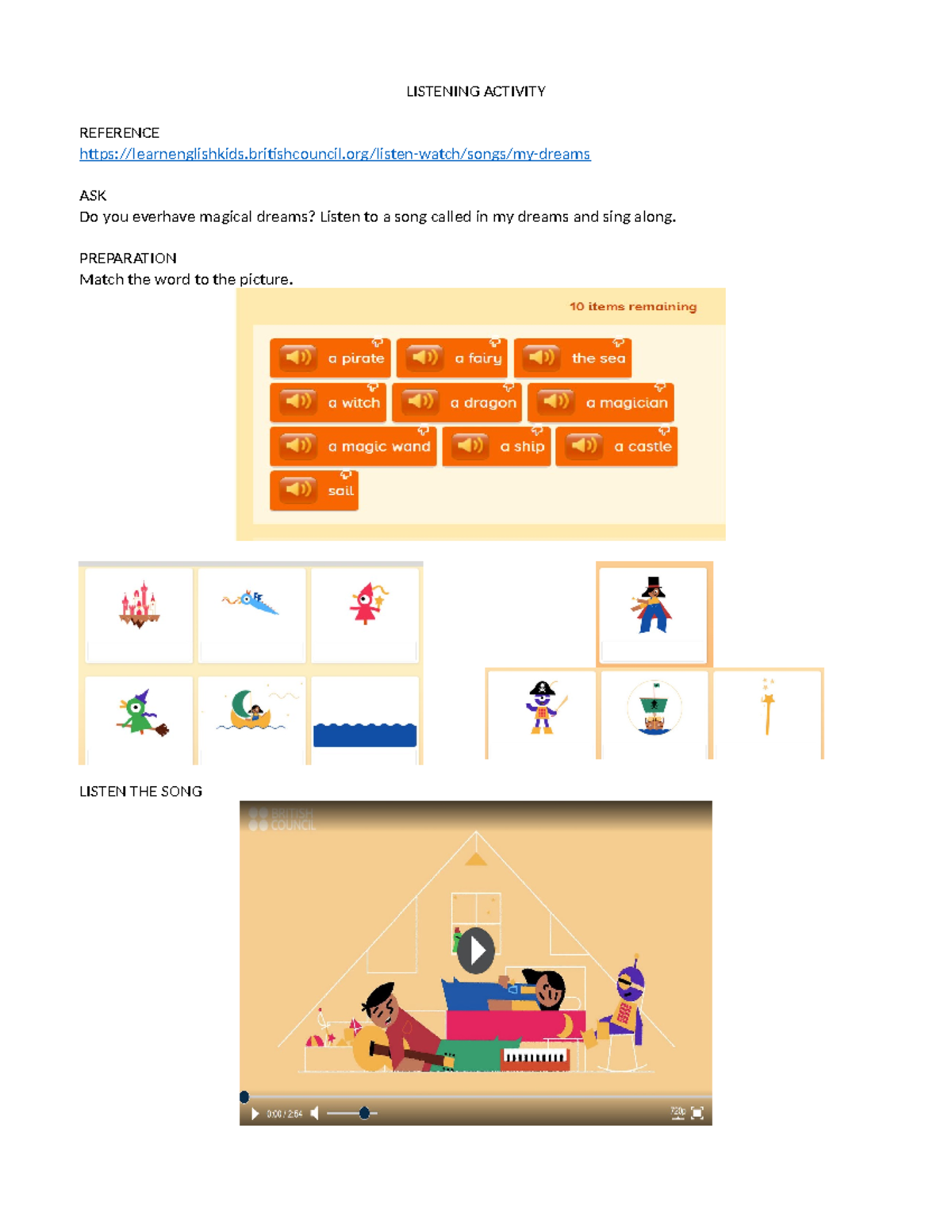 Listening Activity - Recurso de apoyo - Inglés I - LISTENING ACTIVITY ...