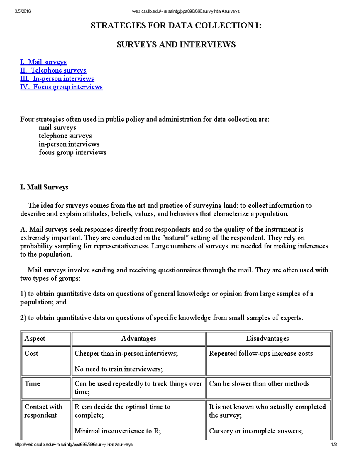 Strategies for Data Collection I: Surveys & Interviews - Studocu