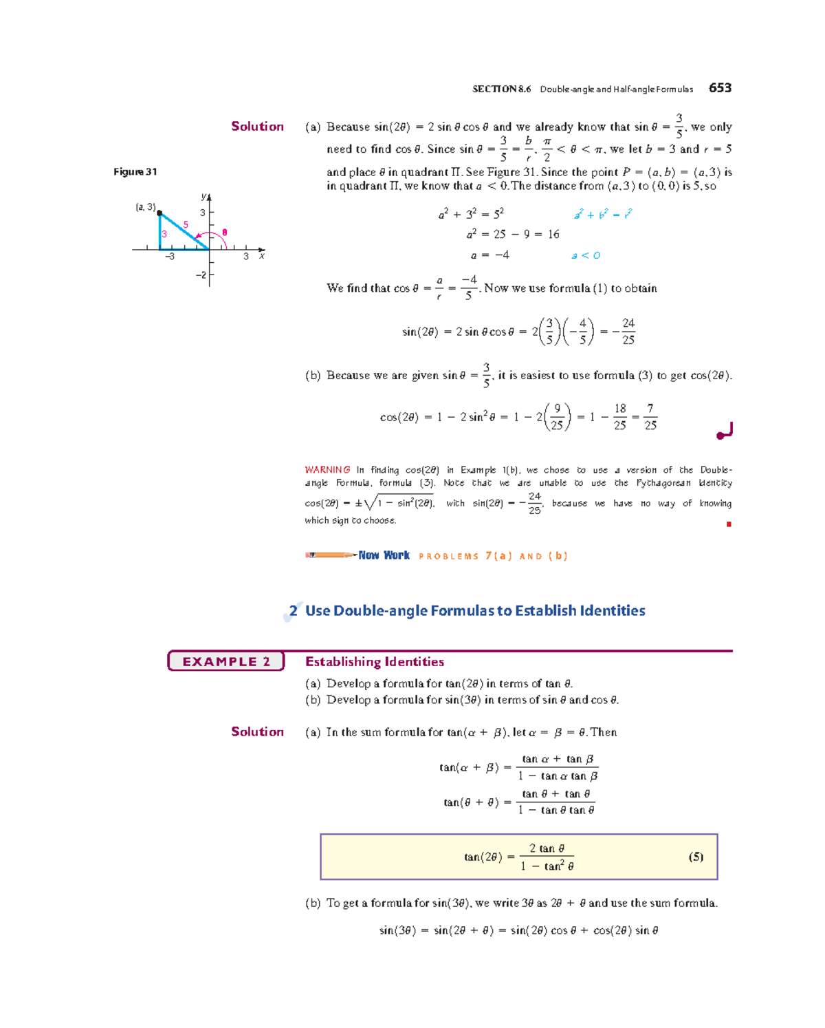 Mathematics - Algebra Trigonometry 73 - 3 5 (a, 3) x y 3 –3 3 ...