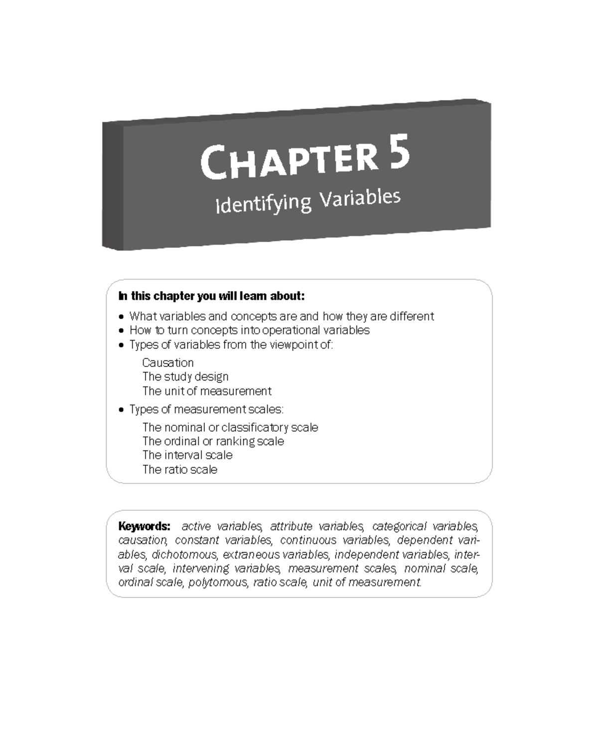 Chapter 5: Identifying Variables in Research Methodology (Kumar-4061-CH ...