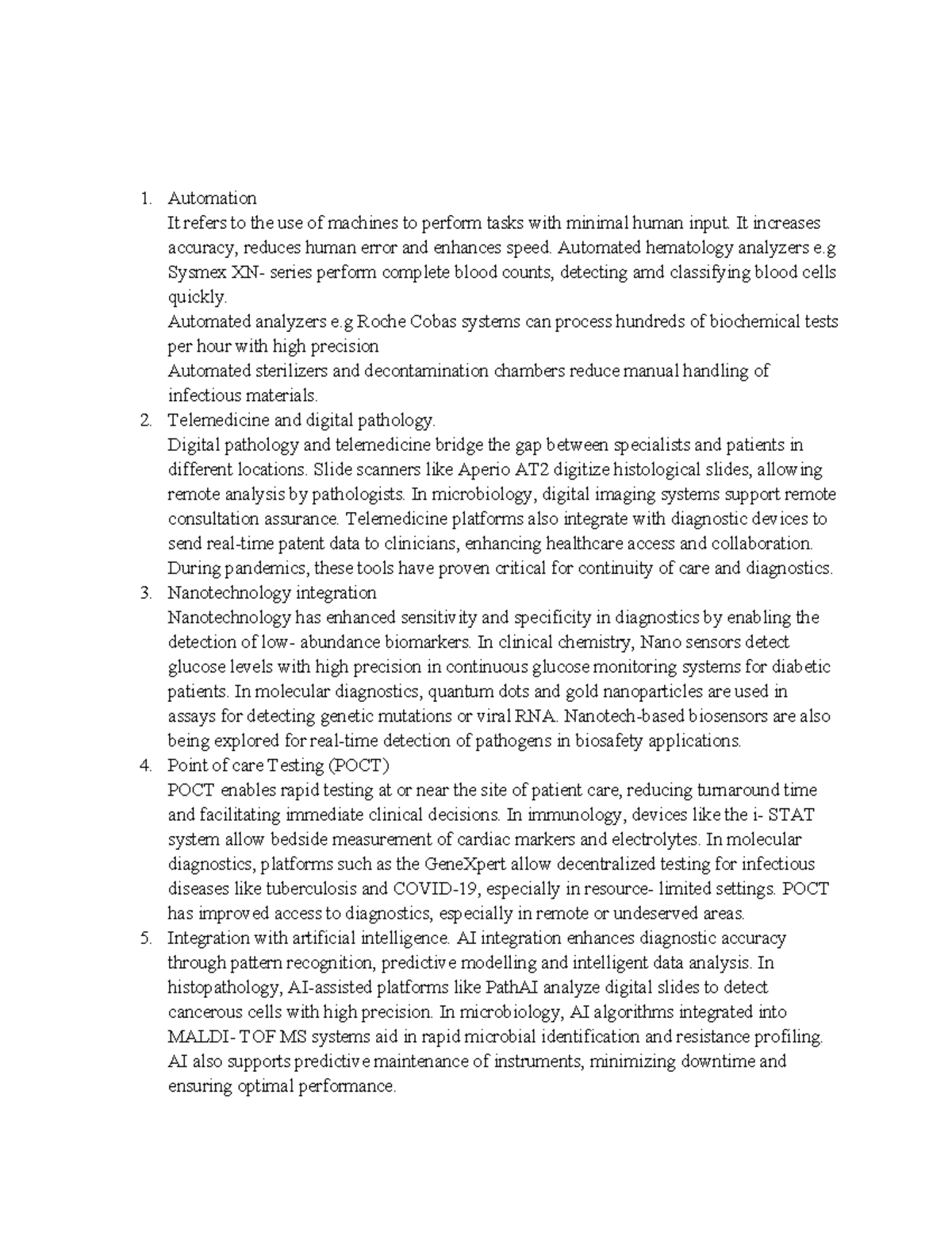 Bioinstrumentation: Key Instruments in Laboratory Diagnostics - Studocu
