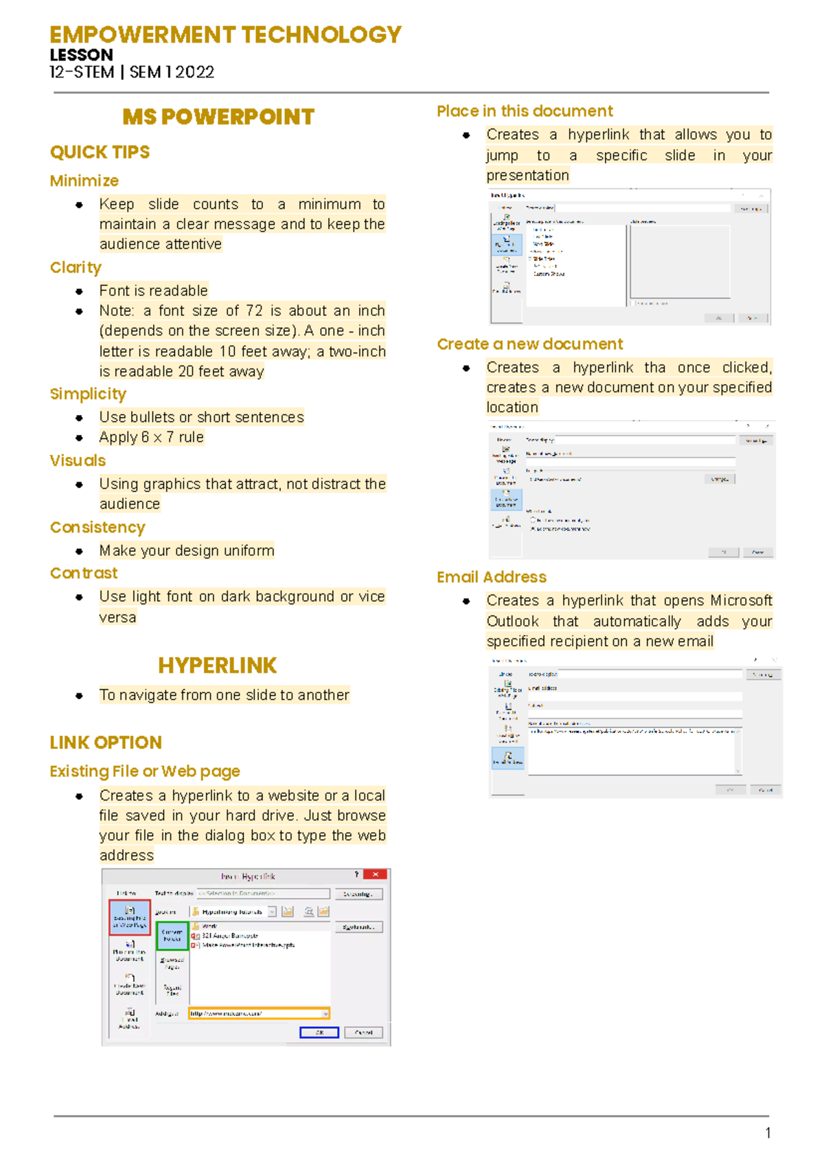 Emptech PPT - Summaries and take down notes about the basic functions ...