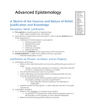 Theories of Justification Module - Theories of Justification ...