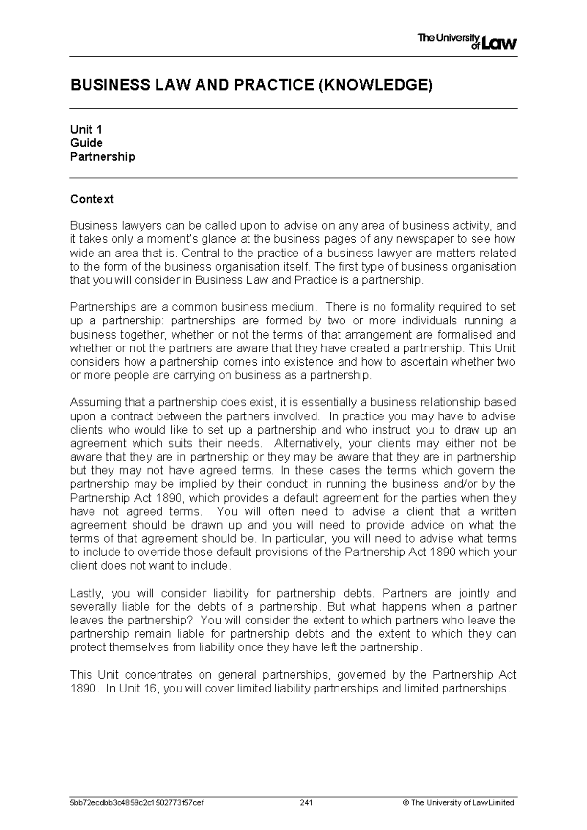 Buisness Law & Practice WS1 - BUSINESS LAW AND PRACTICE (KNOWLEDGE ...