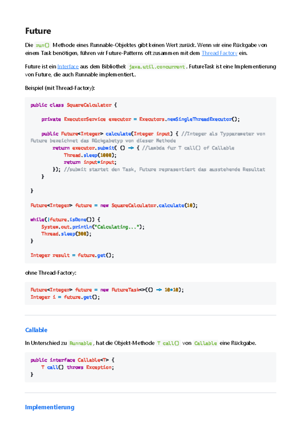 Java Concurrency: Understanding Future and Callable Patterns - Studocu