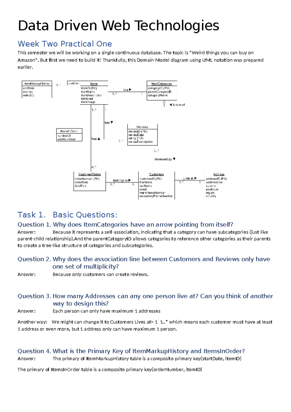 Data Driven Web Technologies (CS101) Week 2 Practical 1 Guide - Studocu
