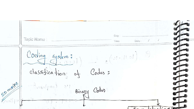 DLD 3rd Lecture Notes: Coding Systems and Gray Codes - Studocu