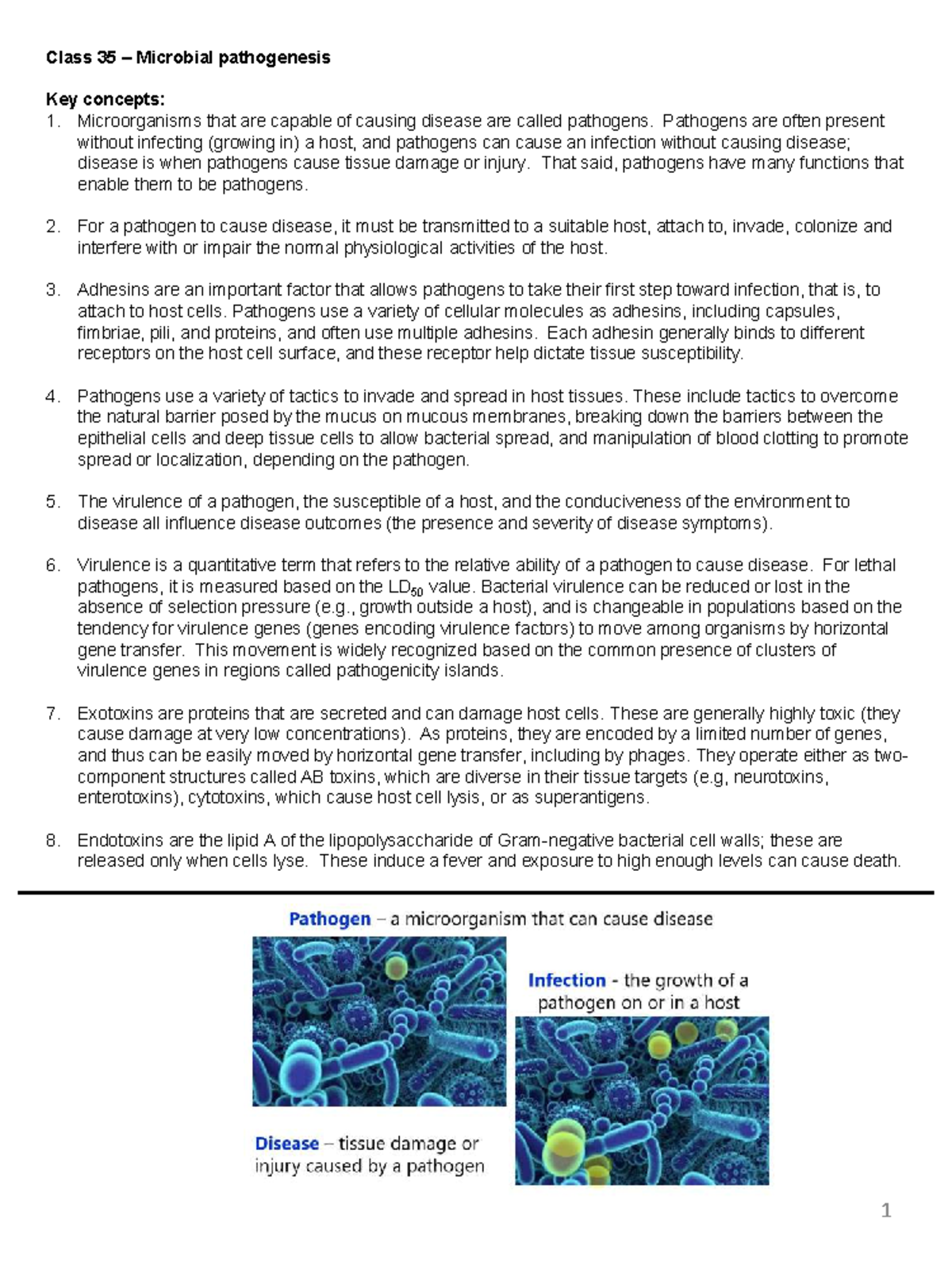 Class 35 – Microbial Pathogenesis Lecture Notes - Studocu