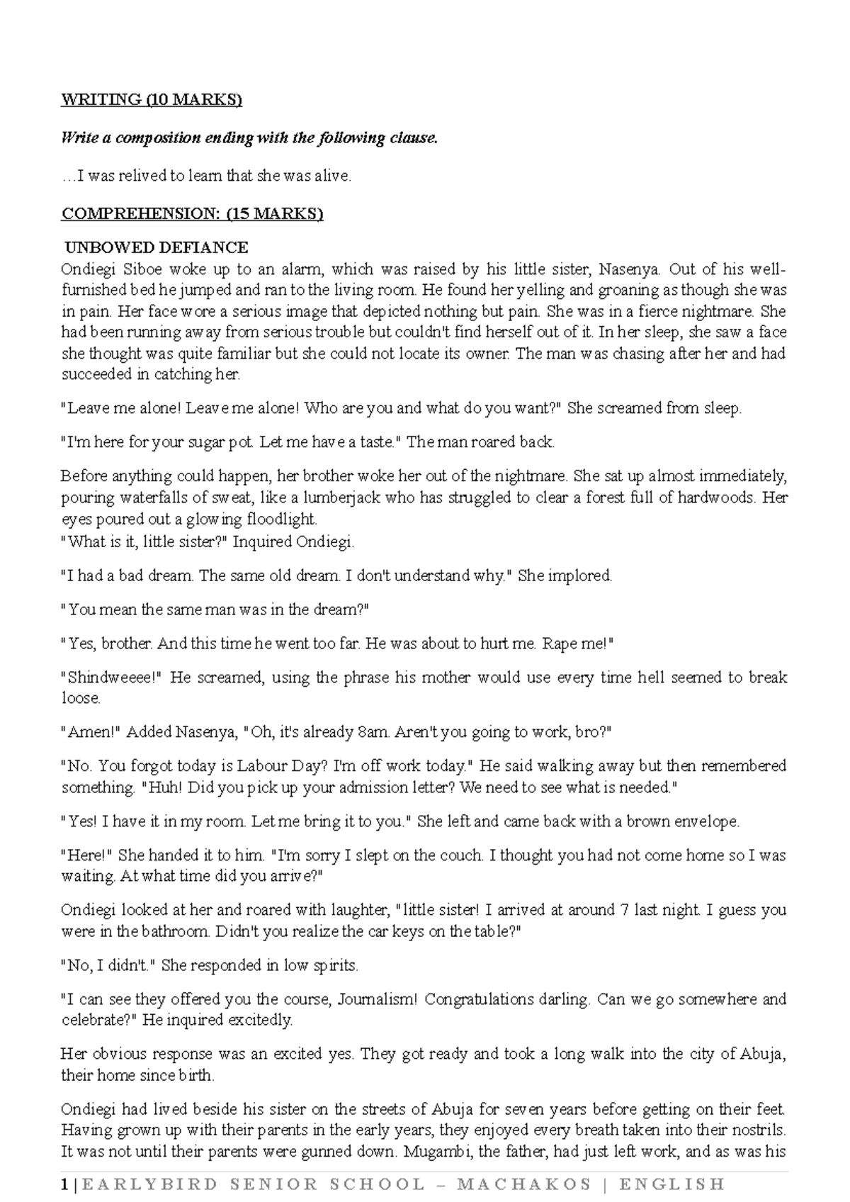 ENG 1 043247 - Composition & Comprehension Questions for Revision - Studocu