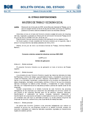 Convenio Industrias L Cteas Iii Otras Disposiciones Ministerio De Trabajo Y Econom A