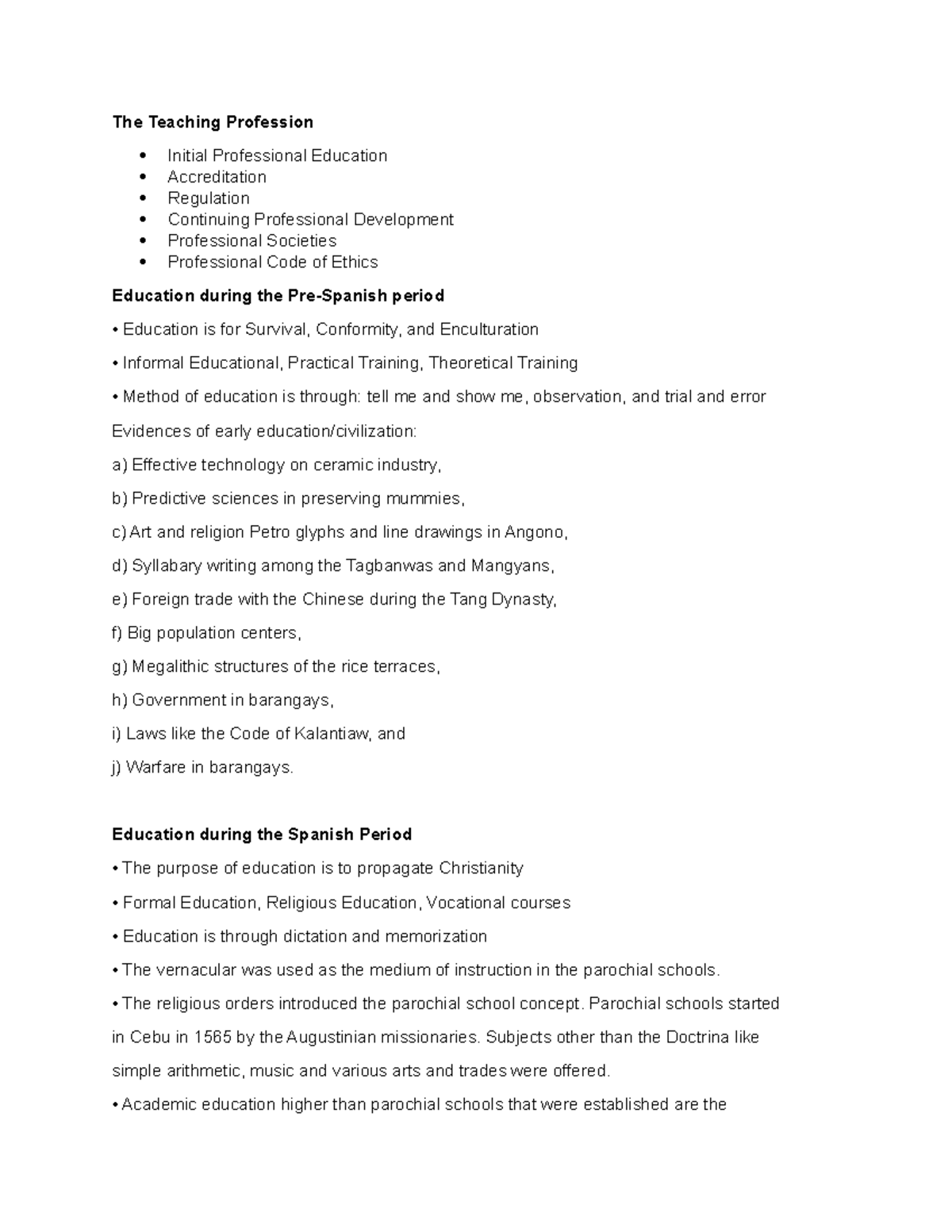 The Teaching Profession and Philippine Education History (EDUC 101 ...