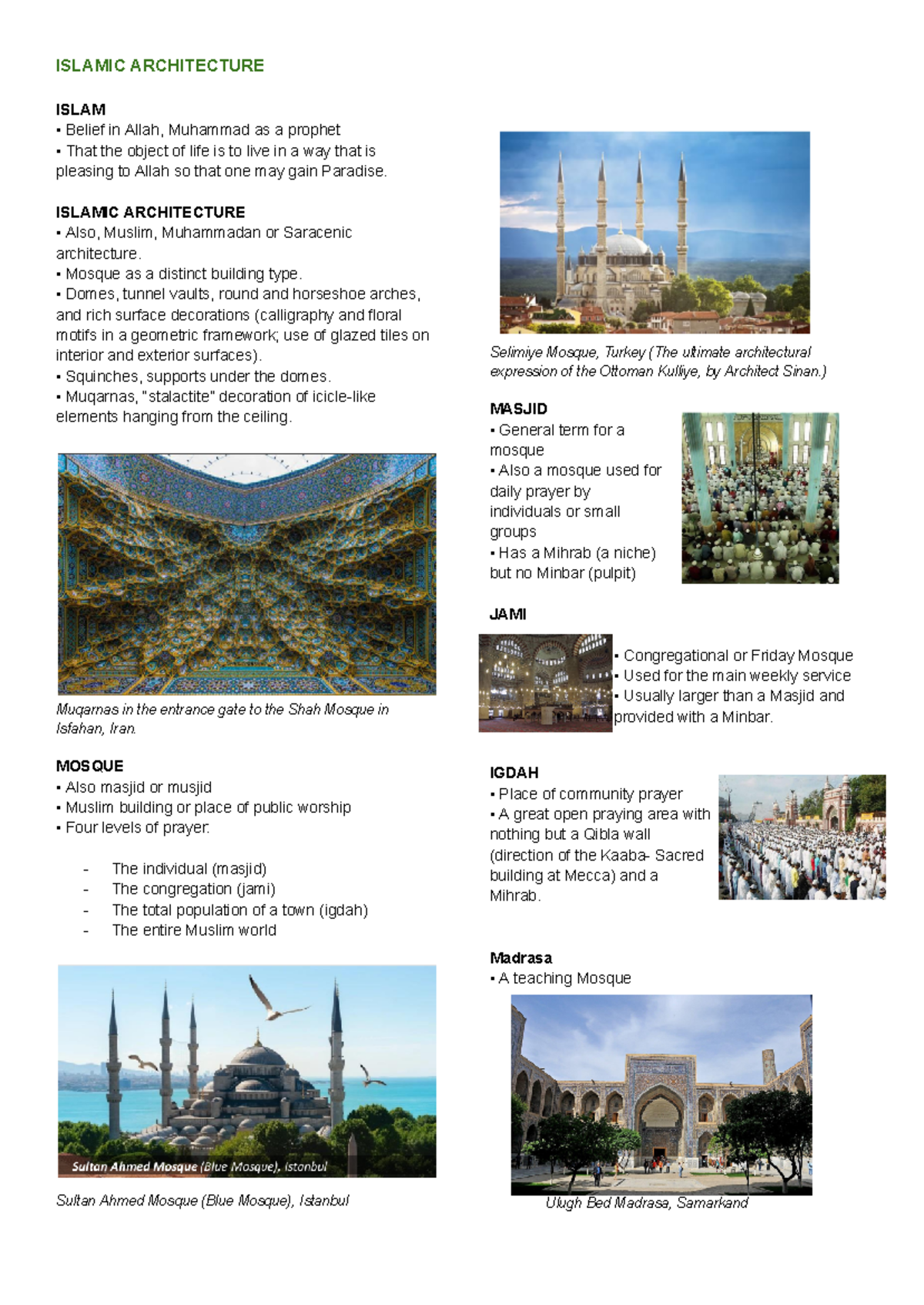 Islamic Architecture: Key Features and Mosque Structures Explained ...