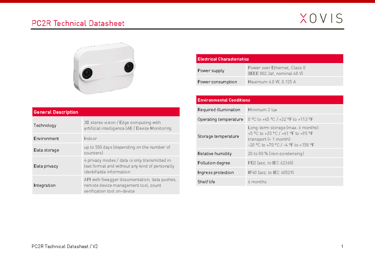 PC2R Technical Datasheet: Electrical & Physical Characteristics - Studocu