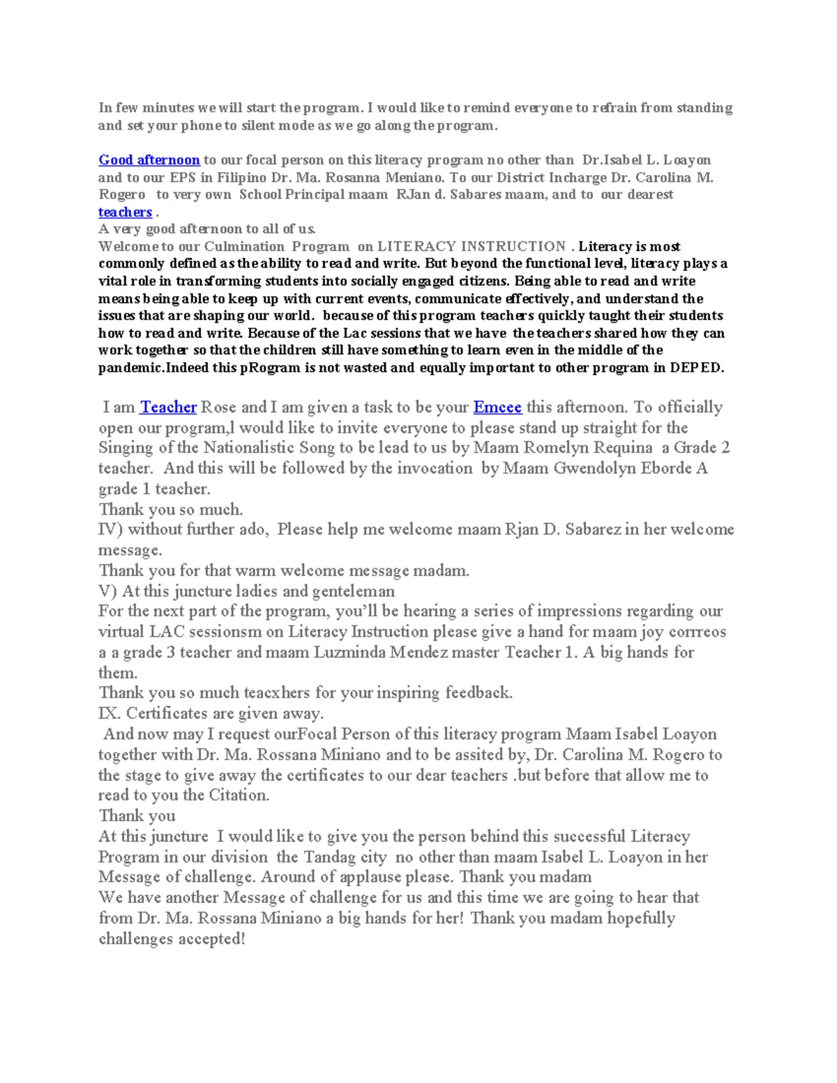 Hosting Sample Script - Emcee Script for Virtual Orientation 2020 Jofer ...