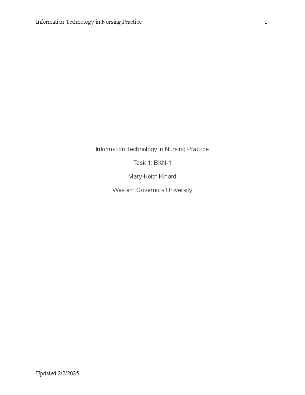 IT in Nursing Practice: D220 V2 Task 1 - Point Click Care Overview ...