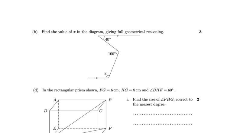 Year 9 Maths: Geometry Problems & Solutions - Studocu
