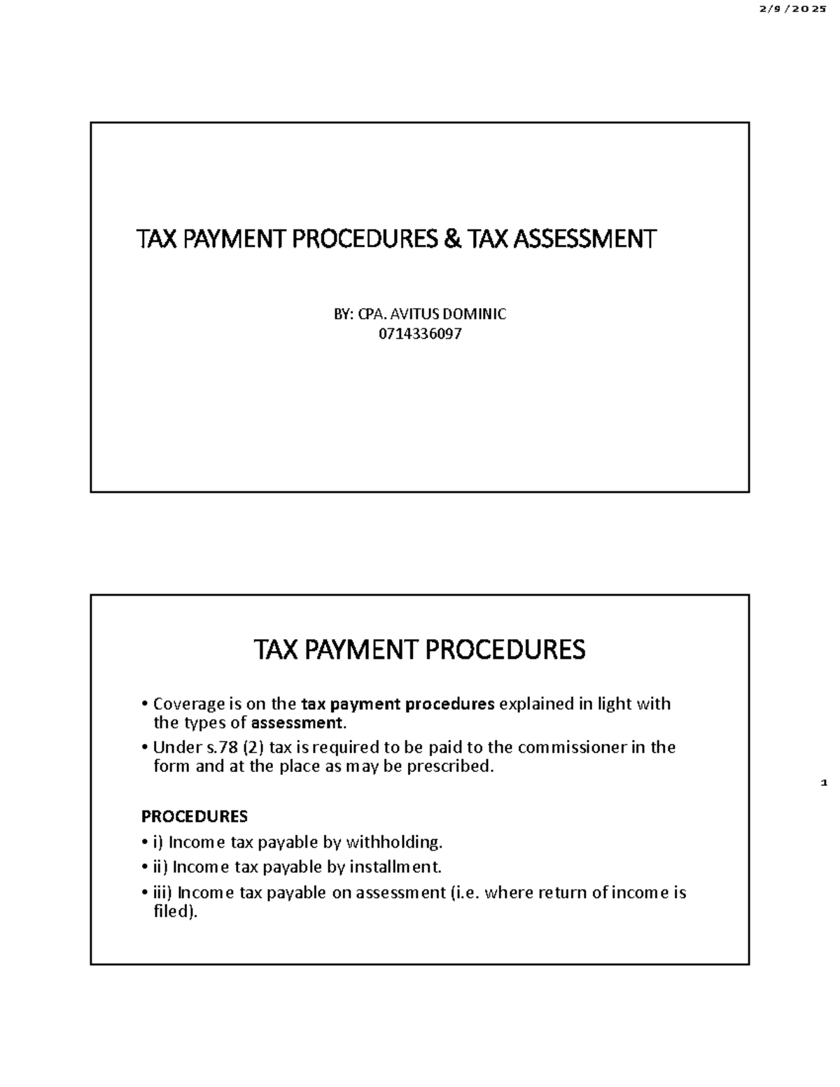 DOC-20250209-WA0008 - Use it better - 1 TAX PAYMENT PROCEDURES & TAX ...