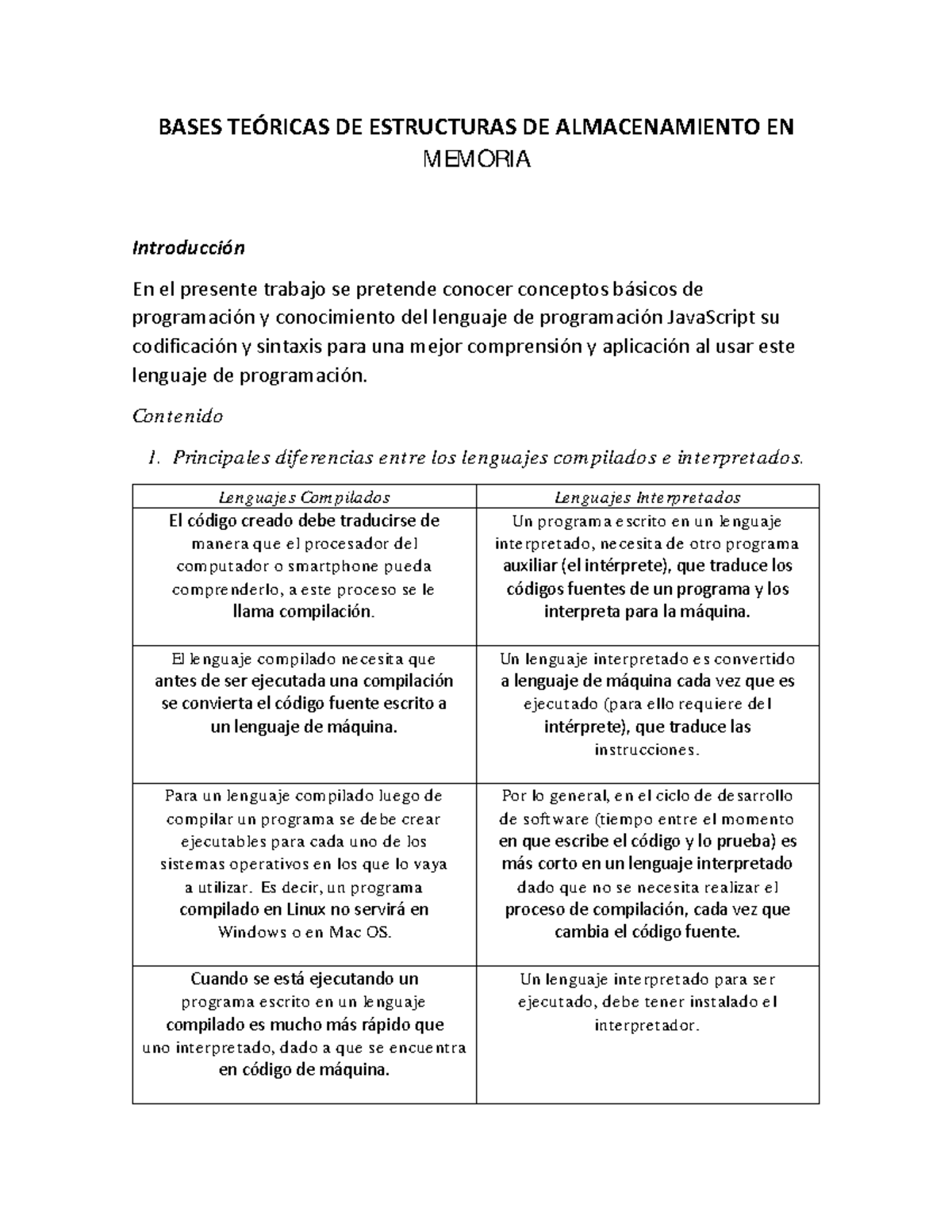 Bases Teóricas de JavaScript y Estructuras de Almacenamiento en Memoria ...