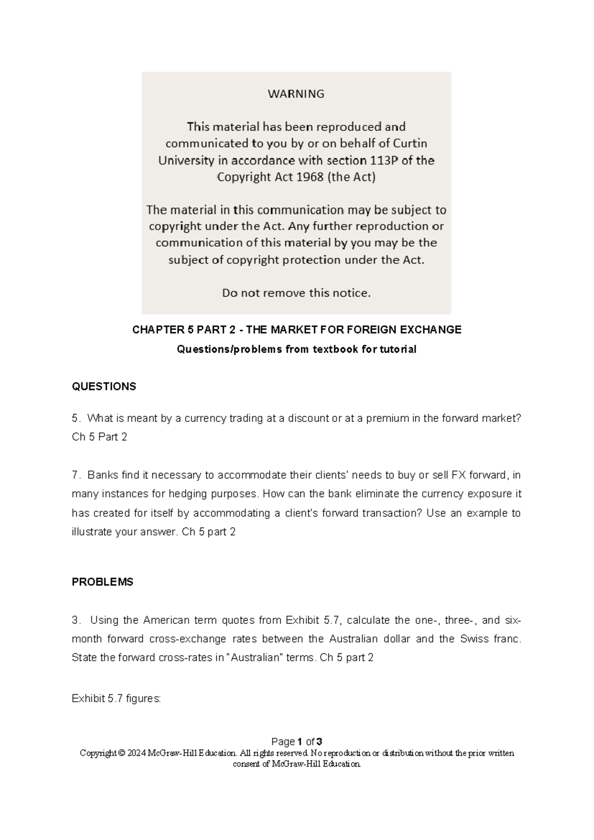 Ch05 part 2 Questions - tutorials - CHAPTER 5 PART 2 - THE MARKET FOR ...