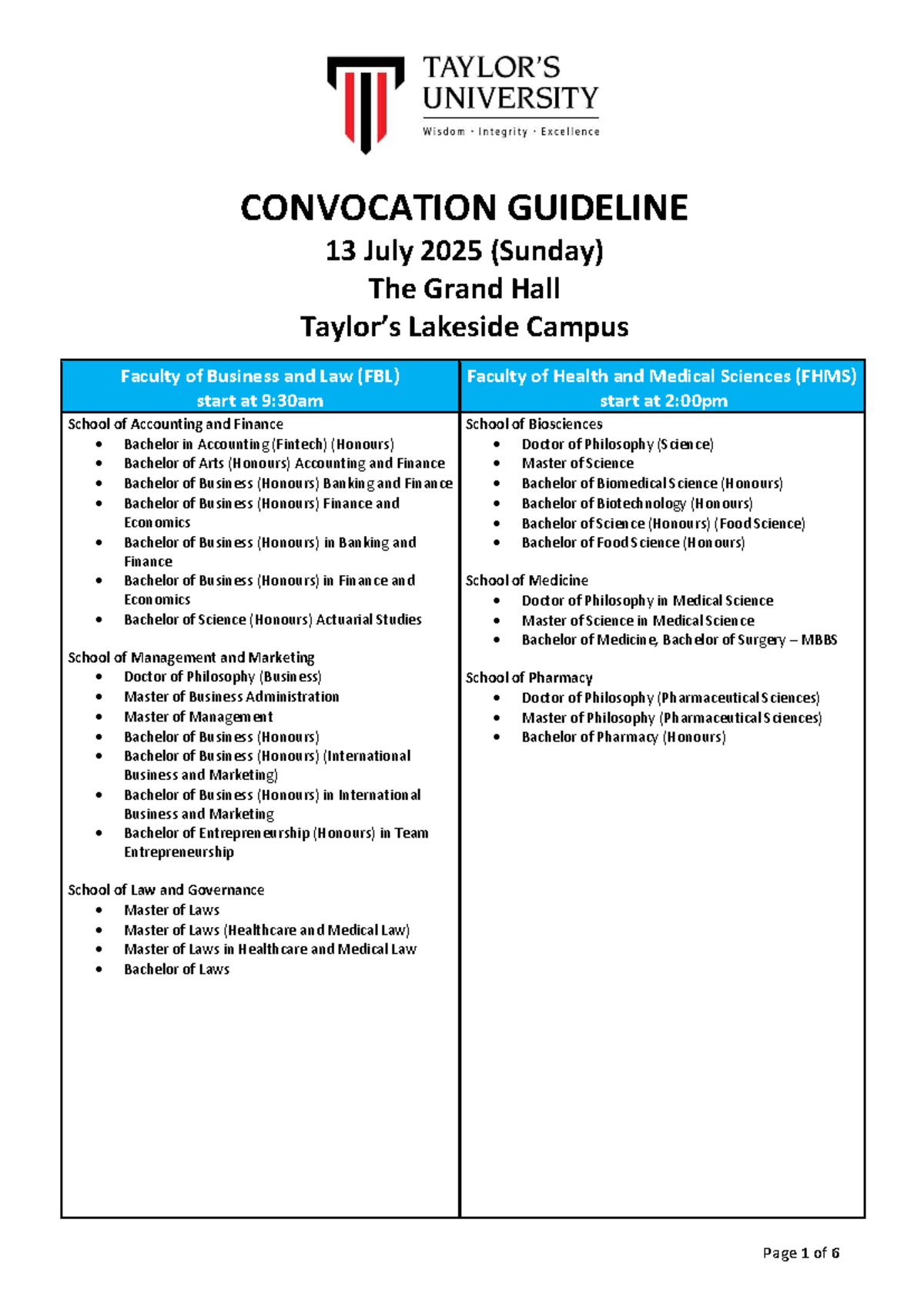 Graduation Guidelines for Graduands - 13 July 2025 - Studocu
