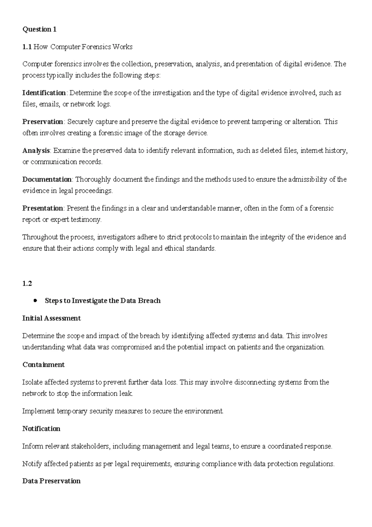 Cyber Security Assignment: Digital Forensics & Data Breach Response ...