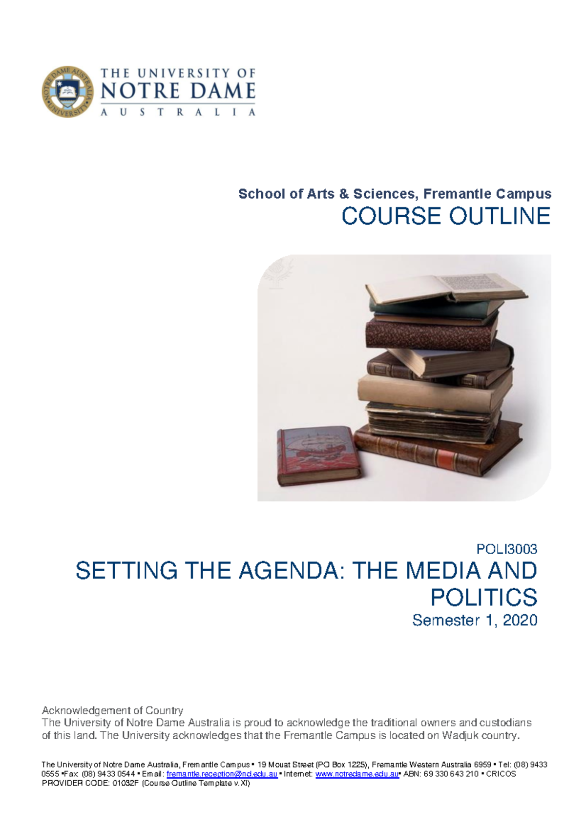 POLI3003 - Course Outline - School of Arts & Sciences, Fremantle Campus ...