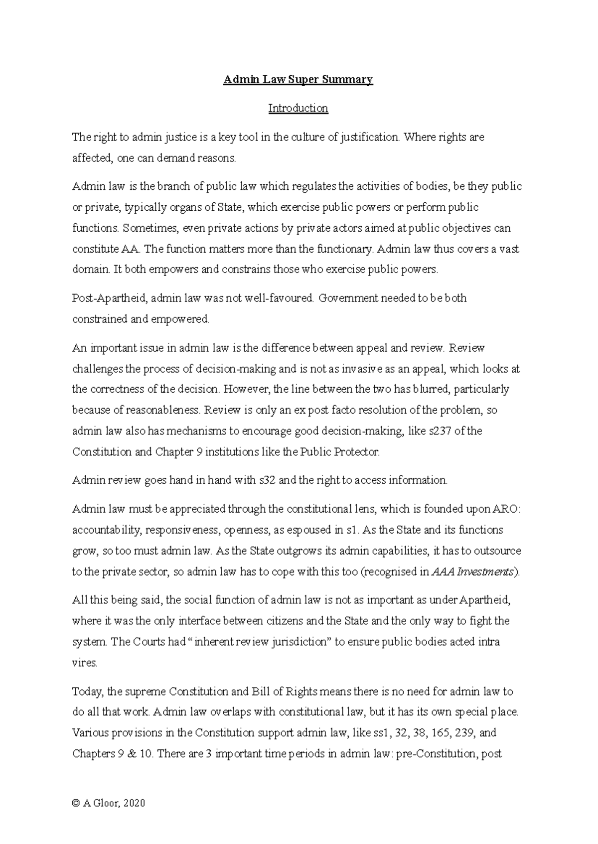 Admin Law Exam Notes: Key Concepts and Principles Overview - Studocu