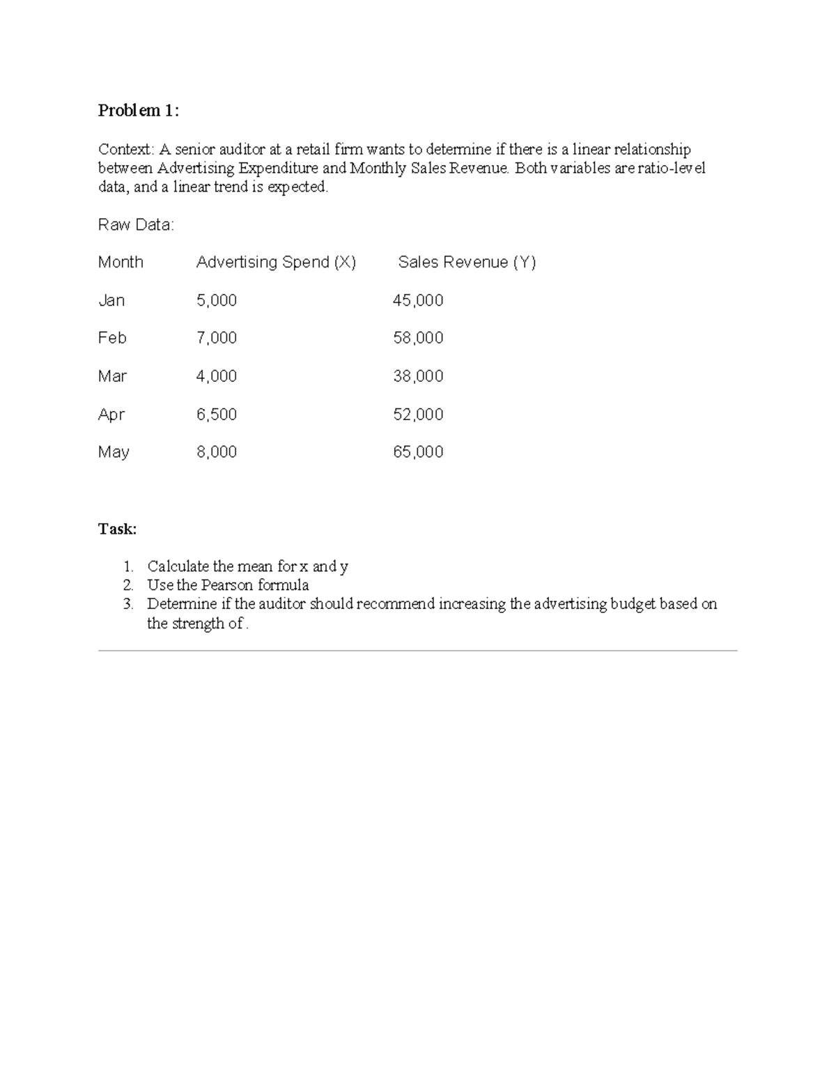 Pearson & Spearman Correlation Analysis Problems - Studocu