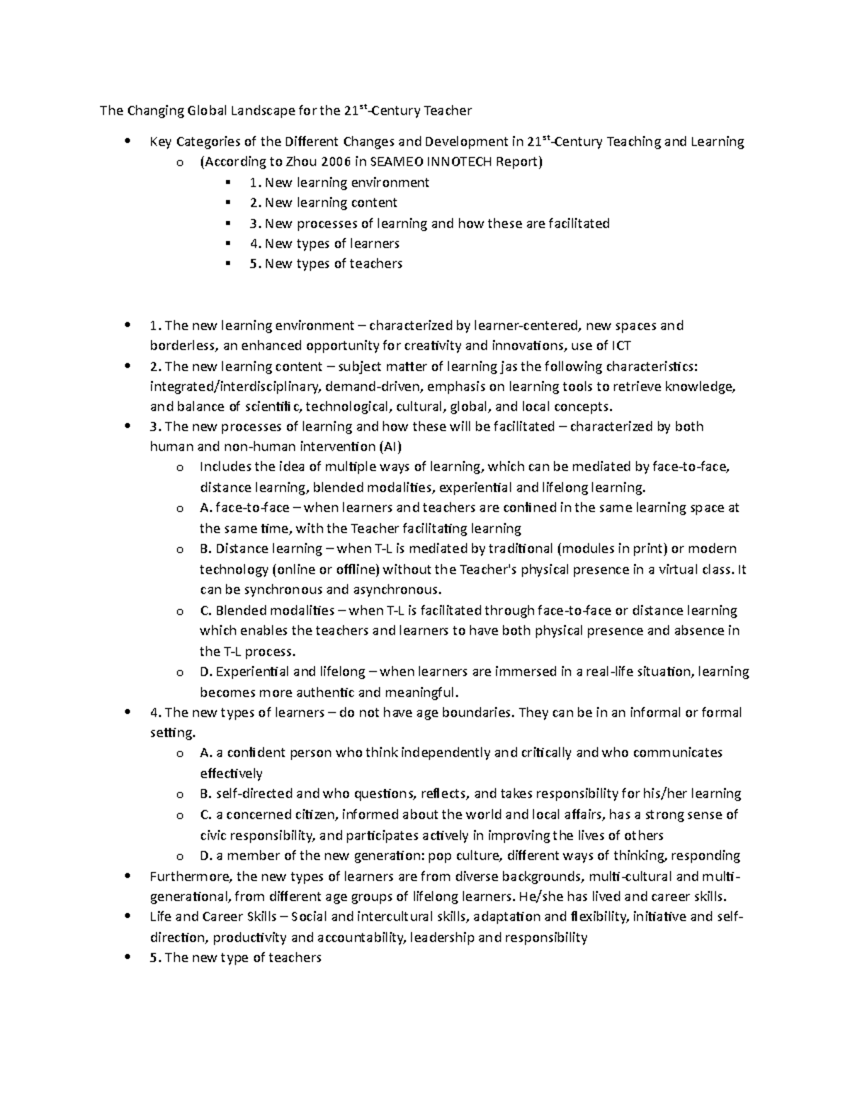 THE Changing Global Landscape FOR THE 21st- Century Teacher - The ...