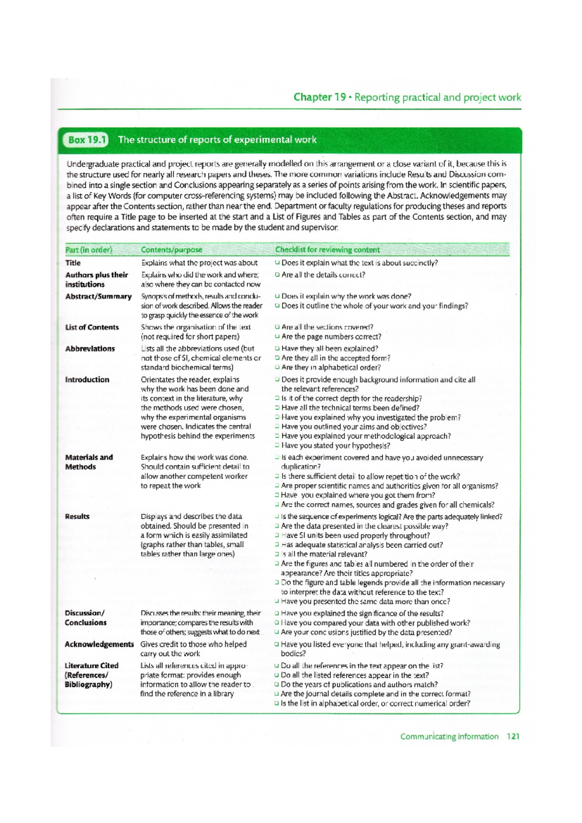 Chapter 19: Reporting Practical & Project Work Guidelines (Practical ...