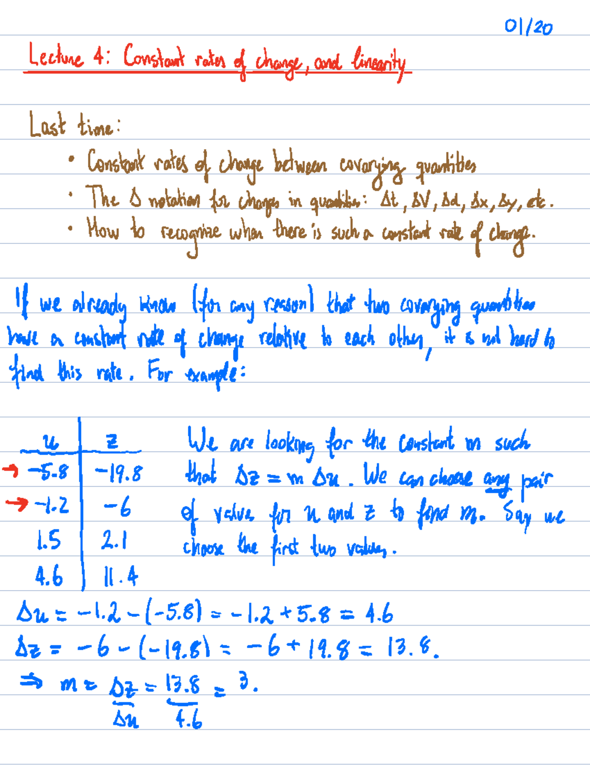 Lecture on Constant Rates of Change and Linearity - Studocu