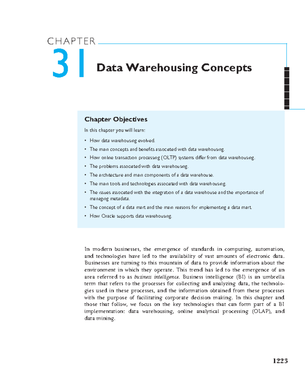 Chapter 31 Data Warehousing Concepts - CHAPTER 31 Data Warehousing ...