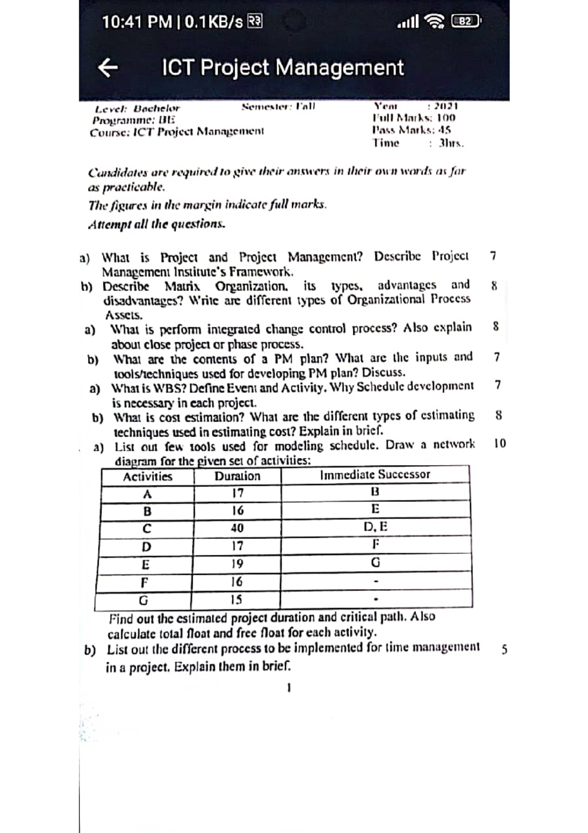 ICT Qbank - This is a past question of ICT of 21 and 22 Fall - 10:41 PM ...