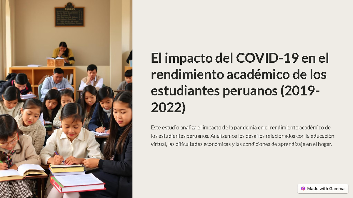 El impacto del Covid 19 en el rendimiento academico de los estudiantes ...