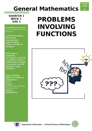 Module 3 Operations on Functions - Competency covered: Perform addition ...