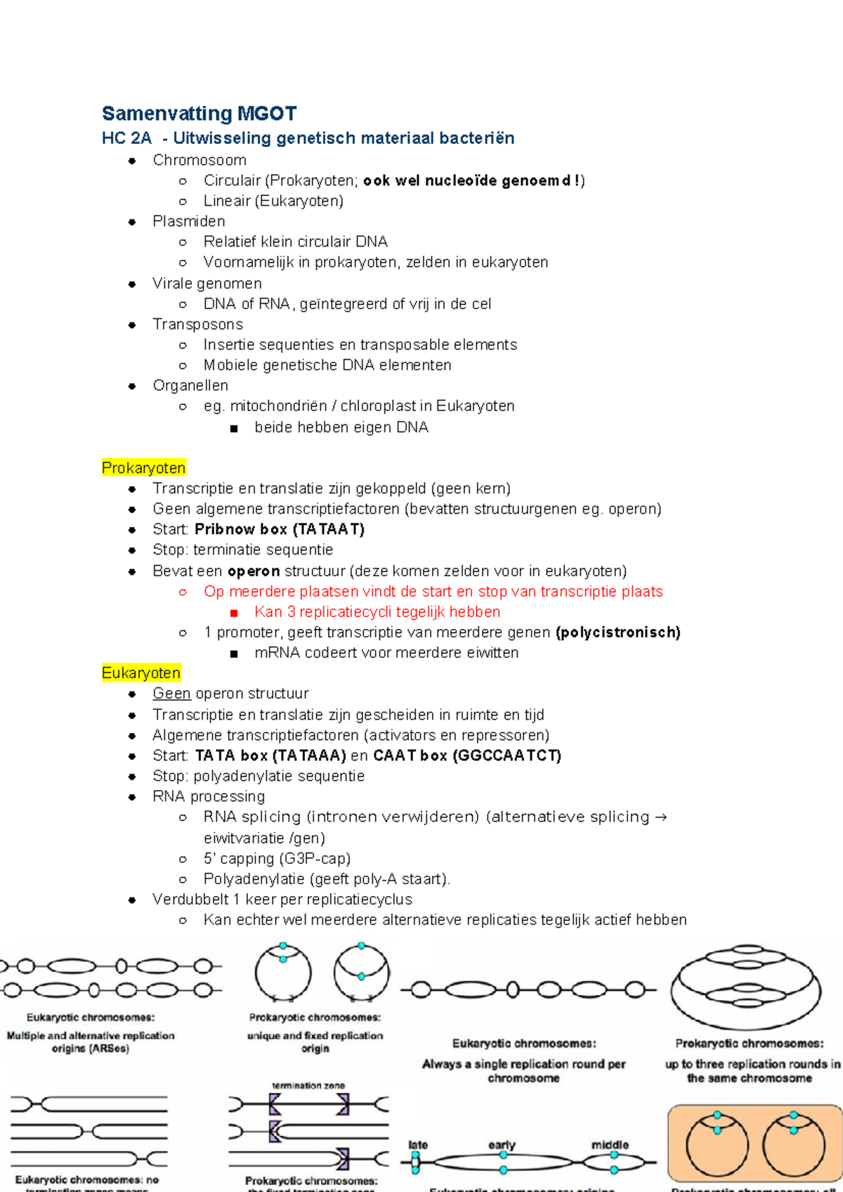 Samenvatting MGOT HC 2A - 6: Genetisch Materiaal en Plasmiden - Studeersnel