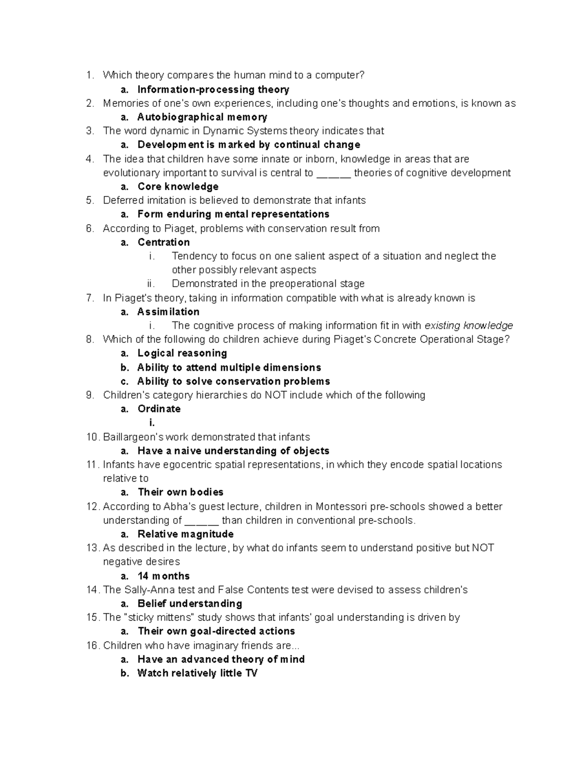 Child Psych Midterm 2 Quiz Review Notes and Key Concepts - Studocu