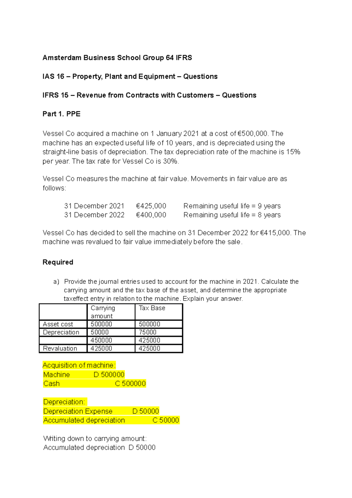 IFRS Week 2 - Practical Applications of IAS 16 & IFRS 15 - Studeersnel