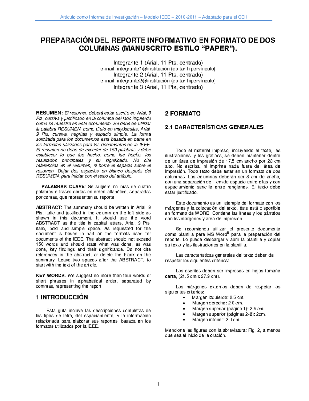 Guía para la Preparación de Reportes Informativos CEII - Studocu