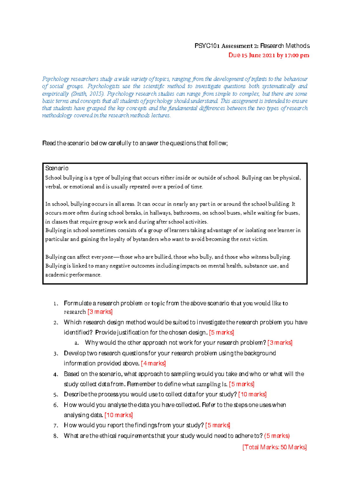 PSYC101 Research Methods Assignment: Chapter 2 Insights & Tasks - Studocu